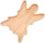 Homoyoyo Halloween Ghost Shape Wooden Tray Elegant Food Serving Tray for Snacks Desserts Appetizers Decorative Wooden Serving Plate for Parties and Special Occasions