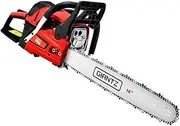 Giantz Chainsaw, 45cc Cordless Petrol Hand Power Chainsaws Chain Saw Home Garden Farm Tree Gear, With 2 Stroke Engine 16”Bar Cover Auto-throttle Locking E-Start