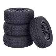 4Pcs 12mm Hex Rubber Rally Tires and Wheel Rims For RC 1:10 HSP HPI Off Road Car