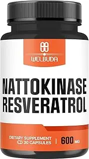 Nattokinase Supplement with Trans-Resveratrol - Supports for Immunity System, Healthy Circulation & Body Balance - 30 Capsules for 1 Month