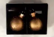 DEMURE DAMASK 1.5" GOLD Christmas Ornament Shaped Place Card Holders - 2pc