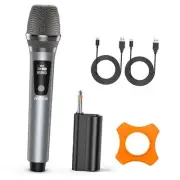 Wireless Microphone, Professional UHF Metal Handheld Dynamic Mic System with