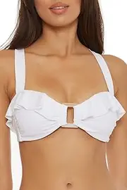 [Soluna Swim] Women's Buckle Up Bandeau Bikini Top, Adjustable, Tie Back, Swimwear Separates