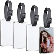 RP Remarkable Power, 4 Pack Rectangle Sublimation Luggage Tags Metal Heat Transfer Luggage Tags for Travel Suitcase
