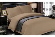 1200 TC Hotel Egyptian Sateen Stripe Sheet Set Double Coffee