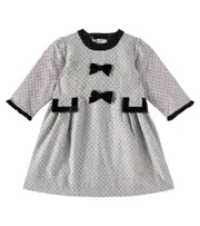 [La Coqueta] La Coqueta Penelope bow-detail polka-dot dress Y 9 grey