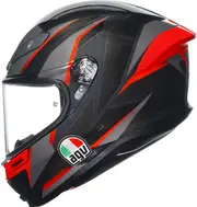 AGV K6 S Slashcut, full face helmet , color: Black/Grey/Red , size: XS