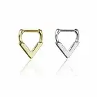 Septum and Daith Clicker Surgical Stainless Steel with Triangle Victory Drop 14g