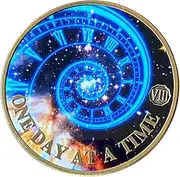 8 Year Time Spiral Universe One Day at A Time Medallion Serenity Prayer Back