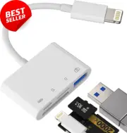 SD Card Reader for iPhone, Lightning to USB OTG Adapter, Camera & Memory Accesso