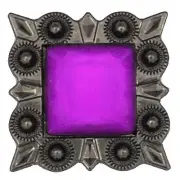75HS Set Of 32 Western Screw Back Concho Lavender Square Crystal Cowgirl
