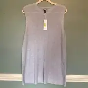 NWT Eileen Fisher knit tank tunic top light blue wool blend size XL minimalist