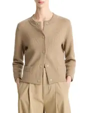 Vince Wool Cashmere Shrunken Snap Front Cardigan