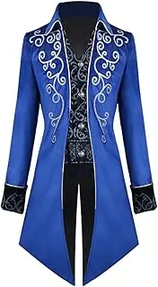 Mens Steampunk Jacket | Embroidery Vintage Gothic Steampunk Tuxedo | Victorian Jacket Men, Renaissance Frock Coat, Gothic Jacket Men Uniform Halloween Costume Foccar