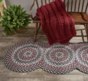 LIMESTONE CIRCLES BRAIDED COUNTRY AREA RUG RUNNER BY PARK DESIGNS LARGE 30”x72”