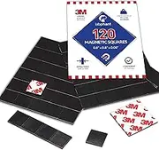 Magnetic Squares, 120 Pieces Magnet Squares (Each 20 x 20 x 2mm) on 4 Tape Sheets, with 3M Strong Adhesive Backing. Perfect for DIY, Art Projects, whiteboards & Fridge Organization (120 Pieces)
