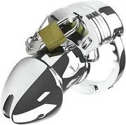 Male Bondage Metal Chastity Cage Hollow Penis Cage with Adjustable Cock Ring Chastity Device for Men Penis Training Adult Sex Toy for Male Penis Exercise