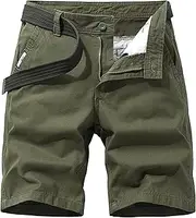 [PHJTOMK] Mens Camouflage Tooling Shorts Regular Military Short with Multi Pocket Casual Loose Fit Cargo Shorts, Green 1, 38
