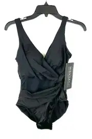 Miraclesuit Women’s Circe Black Tummy Control One Piece Swimsuit Size 8