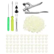 Plastic Snaps Fasteners with Snap Pliers, 200 Set T3 No-Sew Button Kit Cream