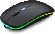 LED Wireless Bluetooth Mouse,Slim Rechargeable Mute Mouses,Portable USB2.4G