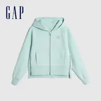 在飛比找蝦皮商城優惠-Gap 女童裝 Logo連帽外套 空氣三明治系列-淺綠色(7