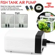 Oxygen Air Pump Aqua Fish Tank Aquarium Pond Bubble Disk Stone Aerator 2 Outlets
