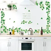 DECOWALL DS-8046 Ivy Vines Wall Decals Stickers Kids Peel and Stick Removable Nursery Room Hanging Living Bedroom décor Green Leaves murals Leaf Art Door Flower Lambs Plants Tropical Decorations