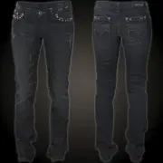 AFFLICTION Women's Denim Jeans JENNA ALKA JOURNEY Embroidered