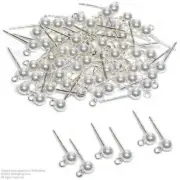 40 4mm Sterling Silver Ball Stud Earrings w/ Open Ring
