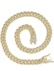 Miami Cuban Link Chain Necklace Bling CZ Diamonds Chain Iced Out NEW! Sealed