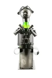 Professional Bartender Metal Wine Bottle Holder, Charcoal