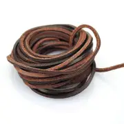 (TM) 3mm Flat Genuine Leather Strip Cord Braiding String Dark Brown Espresso ...