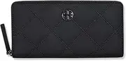[Tory Burch] Womens 160773 Willa Matte Zip Around Continental Wallet, Black, Black, One Size, Willa Matte Finish Zip Continental Wallet
