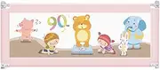 ,Safety Bedrail Anti-Fall Fence Large Bed Universal Baffle Vertical Lift 6-Speed Adjustment (Color:Pink-150CM)