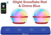 Olight Sphere Snowflake Red 2-Pack & Omino Blue, 360° Lighting, 75L, RGB LEDs