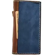 Genuine Leather Case for Iphone 14 13 15 16 Pro Max Plus Wallet 16E Suede Blue
