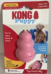 KONG Dog Treat Dispenser - SMALL Puppy - Teething Chew Toy - Pink - NEW