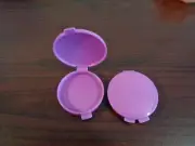 Tupperware Clamshell Round Pill Keeper Container Plum Purple #1224 Hinged New