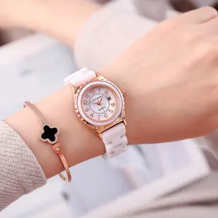 臺灣現貨 手錶防水手錶日曆女用手錶 石英錶仿陶瓷手錶女生學生手錶 氣質女錶 時尚夜光手錶女手錶腕錶女手錶