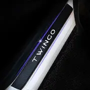 4pcs 4D Carbon Fiber Vinyl Sticker for Renault Twingo Car Door Sill Protector Door Step Plate Interior Protector Car Accessories white