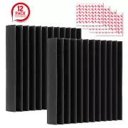 12Pack Acoustic Foam Soundproofing Sound Proofing Tiles Studio Room Wall Panels