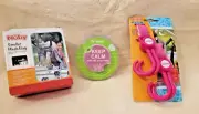 Stroller Accessory Essentials Lot: Nuby Mesh Bag and Hooks and Pier I Coasters