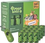Dog Poo Bags with Dispenser – 16 Rolls (240 Bags) – Leak-Proof, Unscented, Easy Tear – Eco-Friendly Pet Waste Bags for Dog Walking