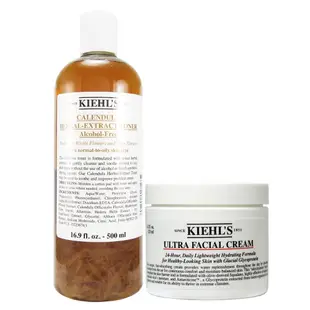 【Kiehl's 契爾氏】金盞花植物精華化妝水500ml+冰河醣蛋白保濕霜 125ml