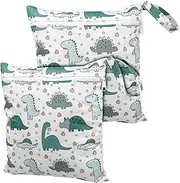 Abaodam Cute Dinosaur Patterns Diaper Bag Tote Wet Bag Zipper Closure Nappy Caddy