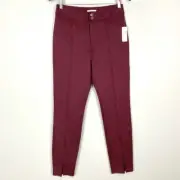 Anthropologie Maeve Seamed Split Hem Skinny Pant Women’s Size 4 Plum Herringbone