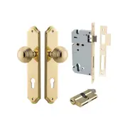 Iver Guildford Door Knob on Shouldered Backplate Entrance Kit Key/Key