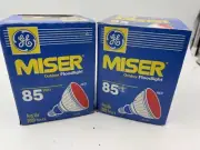 2- RED FLOODLIGHT BULB GE - Miser Floodlight 85 Watts - OUTDOOR - BRAND NEW