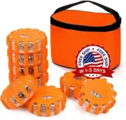 Paquete de 8 luces LED de emergencia para carretera con base magnética de gancho